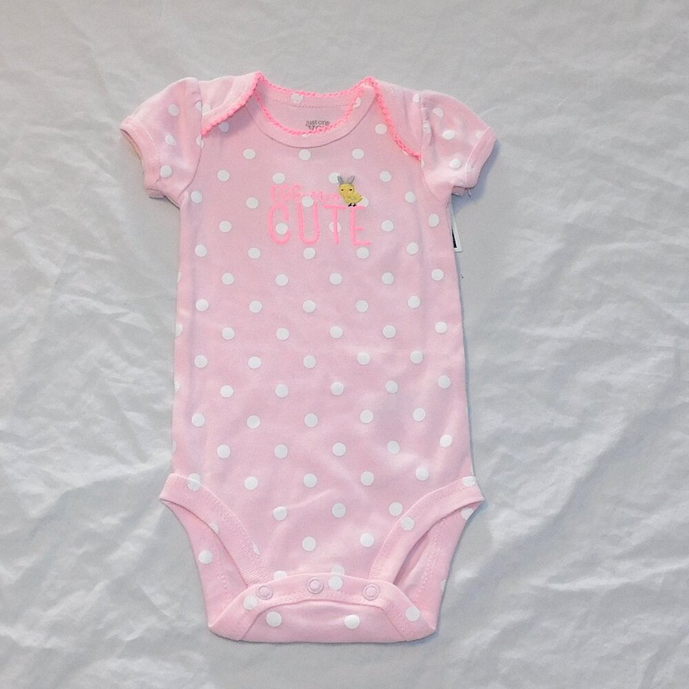 Baby Girl First Easter One Piece Extra Cute Egg Chick Bunny Pink 3 thru 12M New